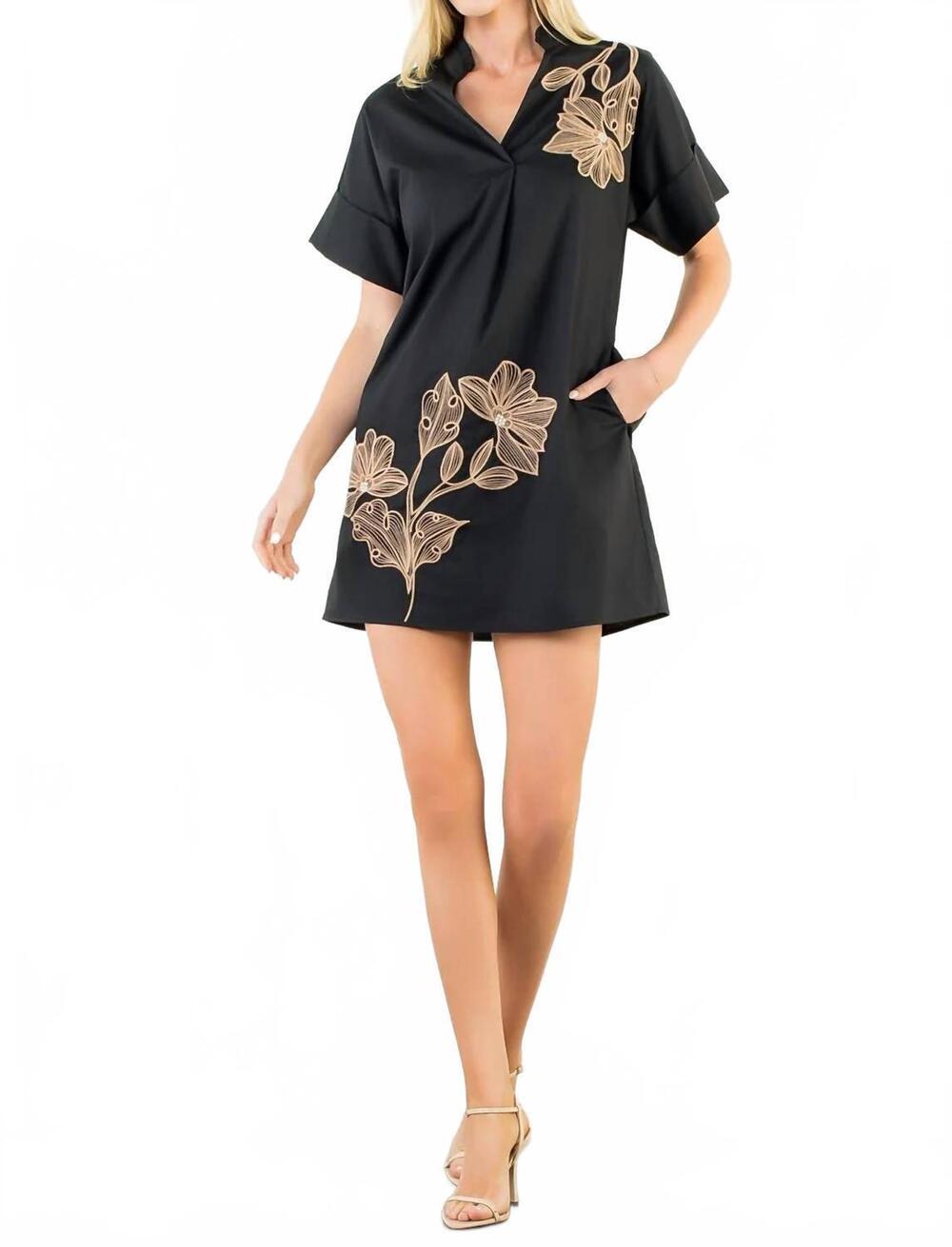 NEW THML stevie mini dress in black